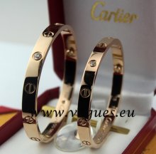 Cartier Couple Bracelet Pink Gold 4 Diamonds B6041005 (New Version - Prevent Screws Fall Out)